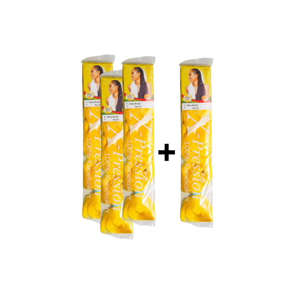 X- pression ultra braid yellow 3 + 1 gratis