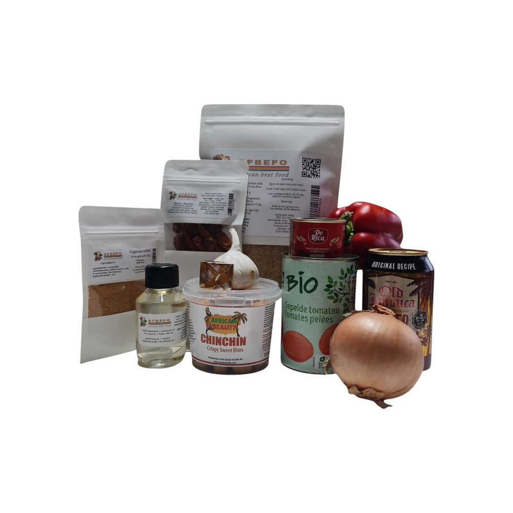 jollof premium box 4pers met snacks & drank - Gratis verzending