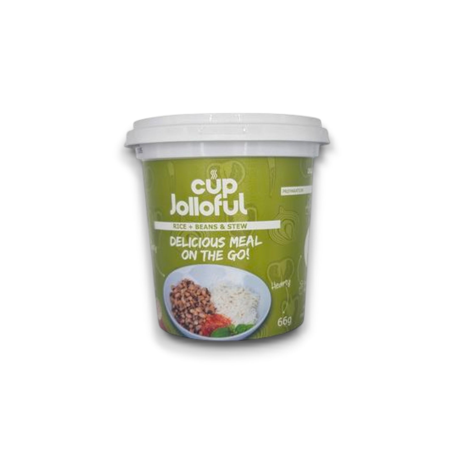 Cup jolloful instant rice + beans & stew
