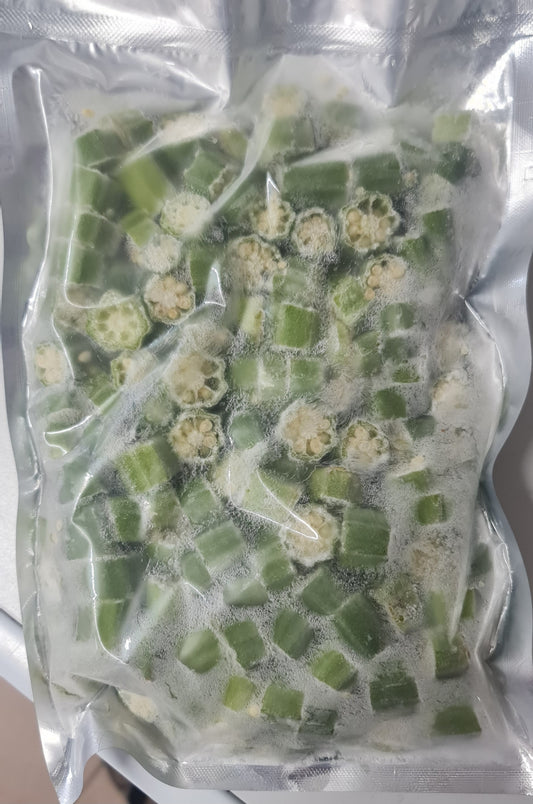 Fresh sliced okro