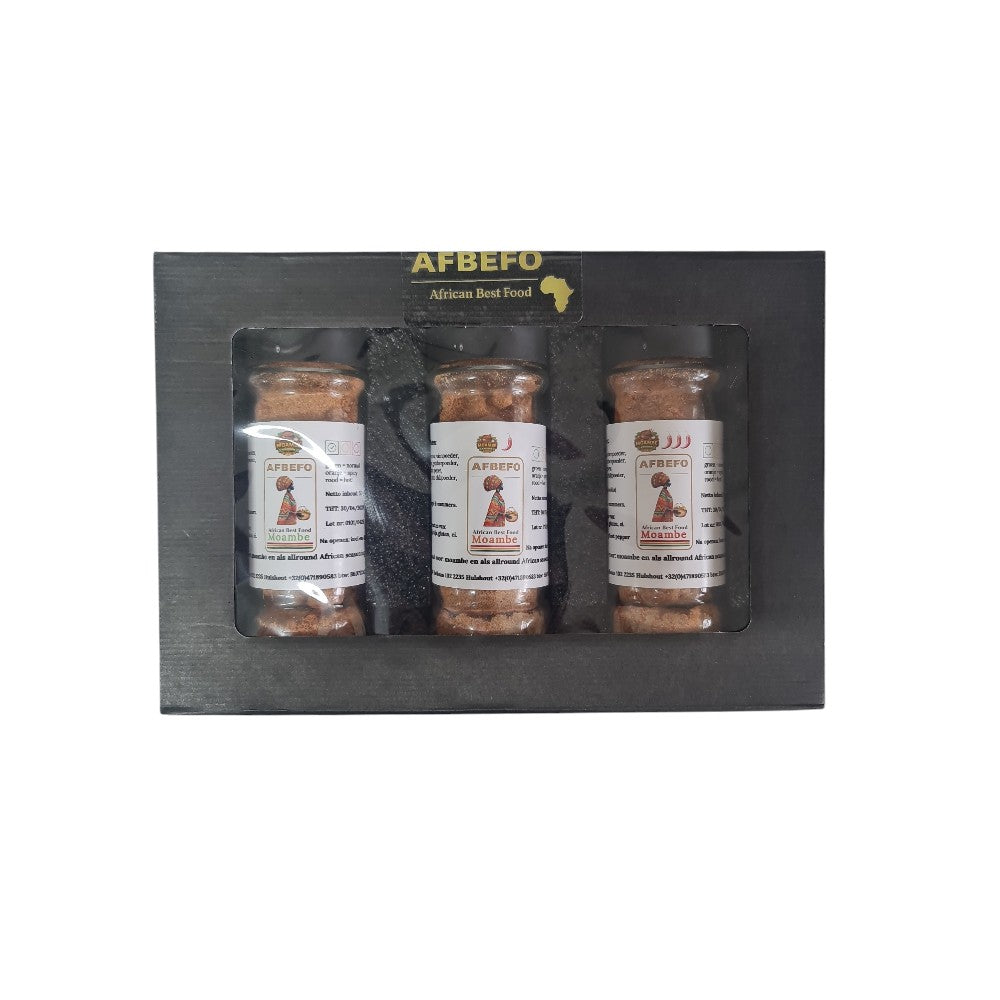 AFBEFO® Moambe Kruiden Set – Mild, Spicy & Hot