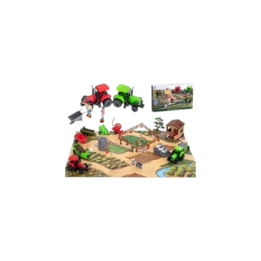 Speelfigurenset - Boerderij met dieren - met Speelmat - 49 stuks - Speelgoed - Speelset - Kinderspeelgoed voor unisex
