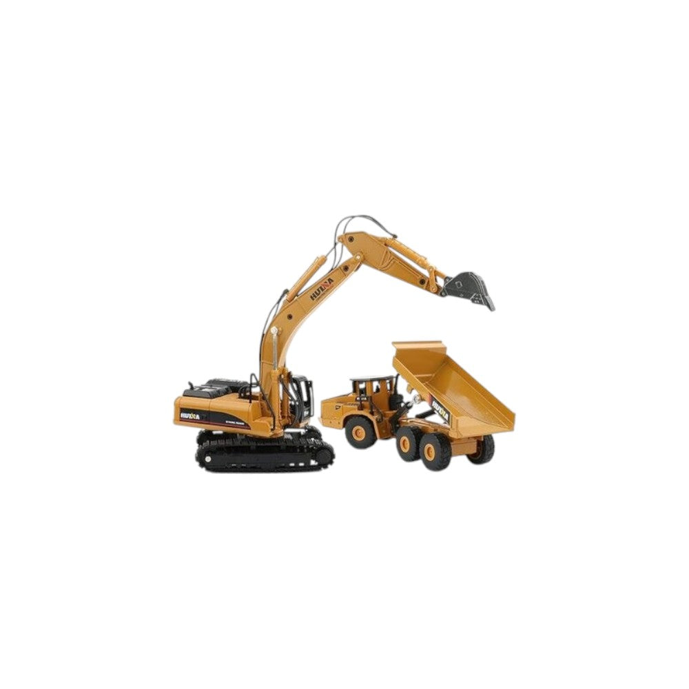 Die-cast metal Dump truck met kraan schaal 1:50