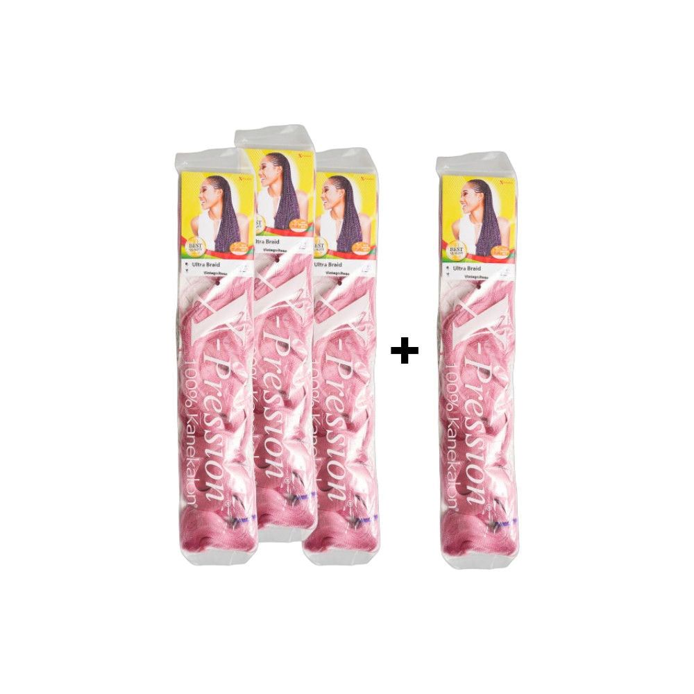 X- pression ultra braid pink 3 +1  gratis